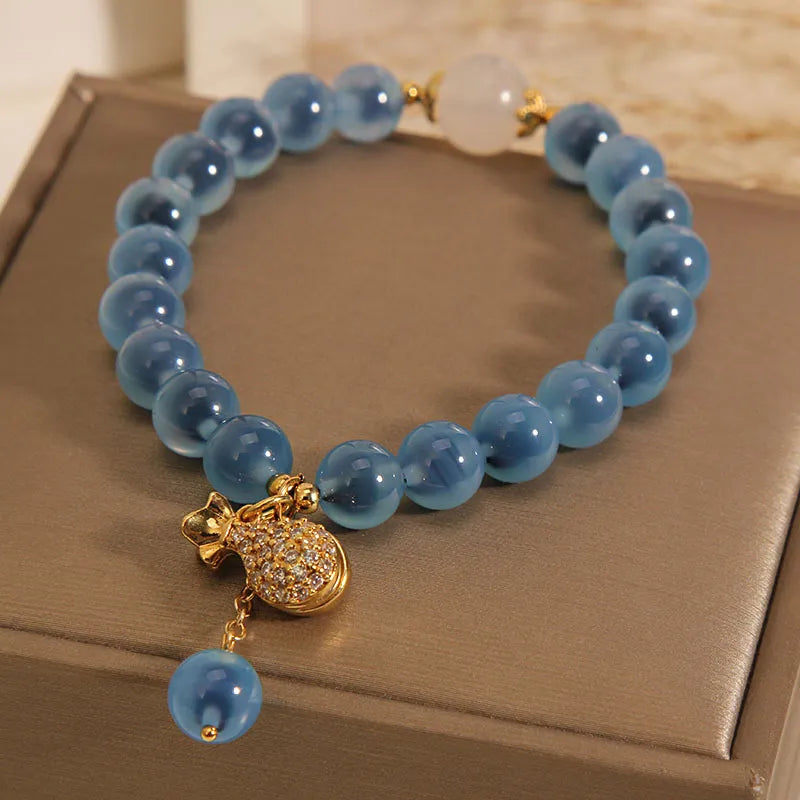 Bracelet Agate Bleu "Voyage Océanique"
