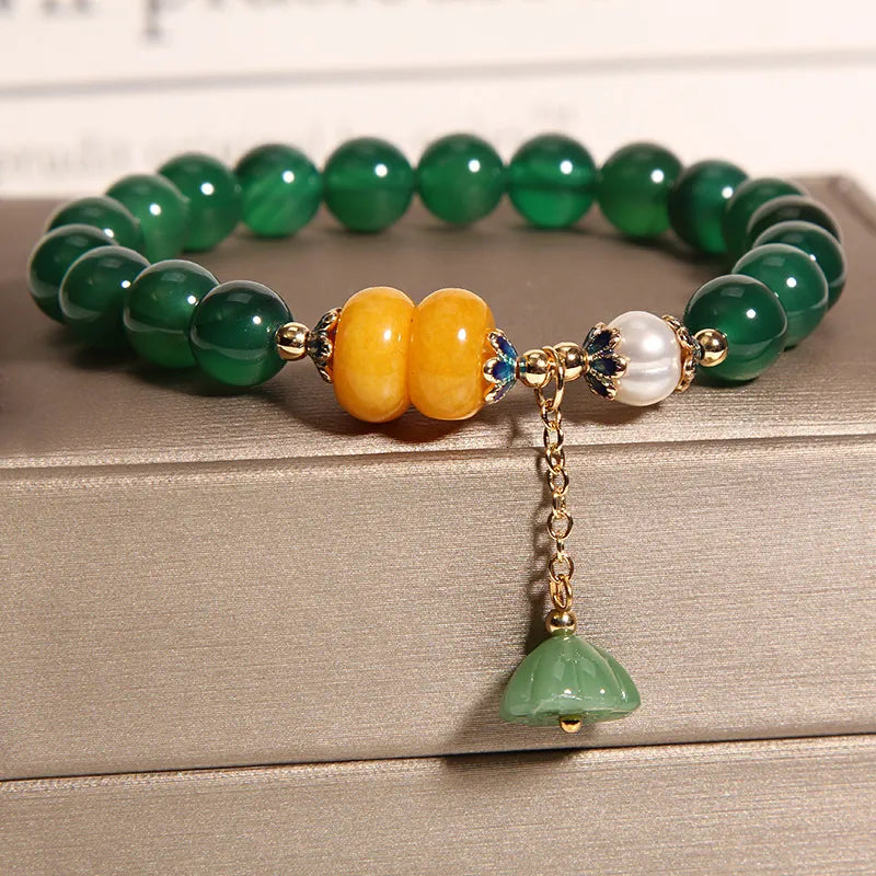 Bracelet Agate "Lotus Apaisant"