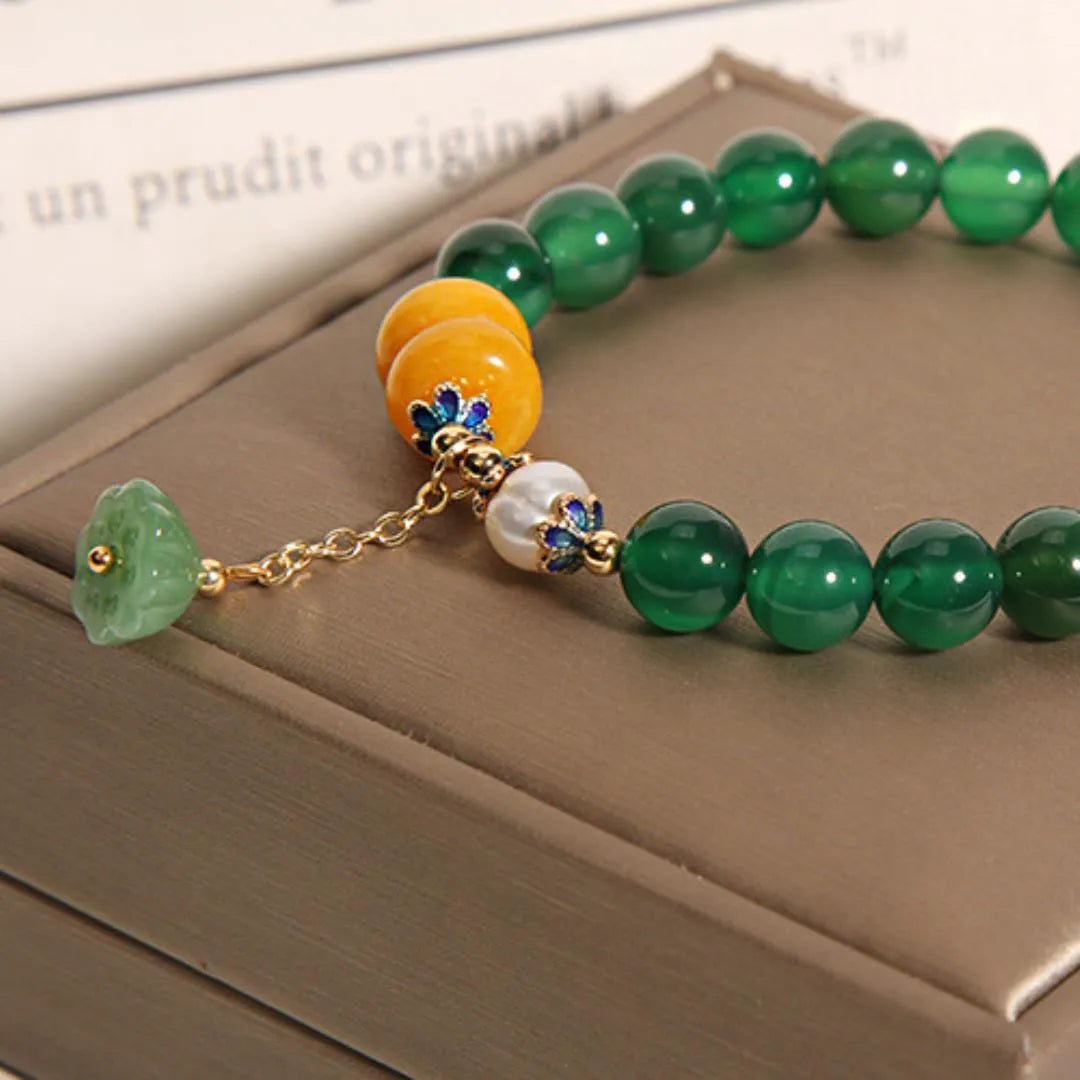 Bracelet Agate "Lotus Apaisant"