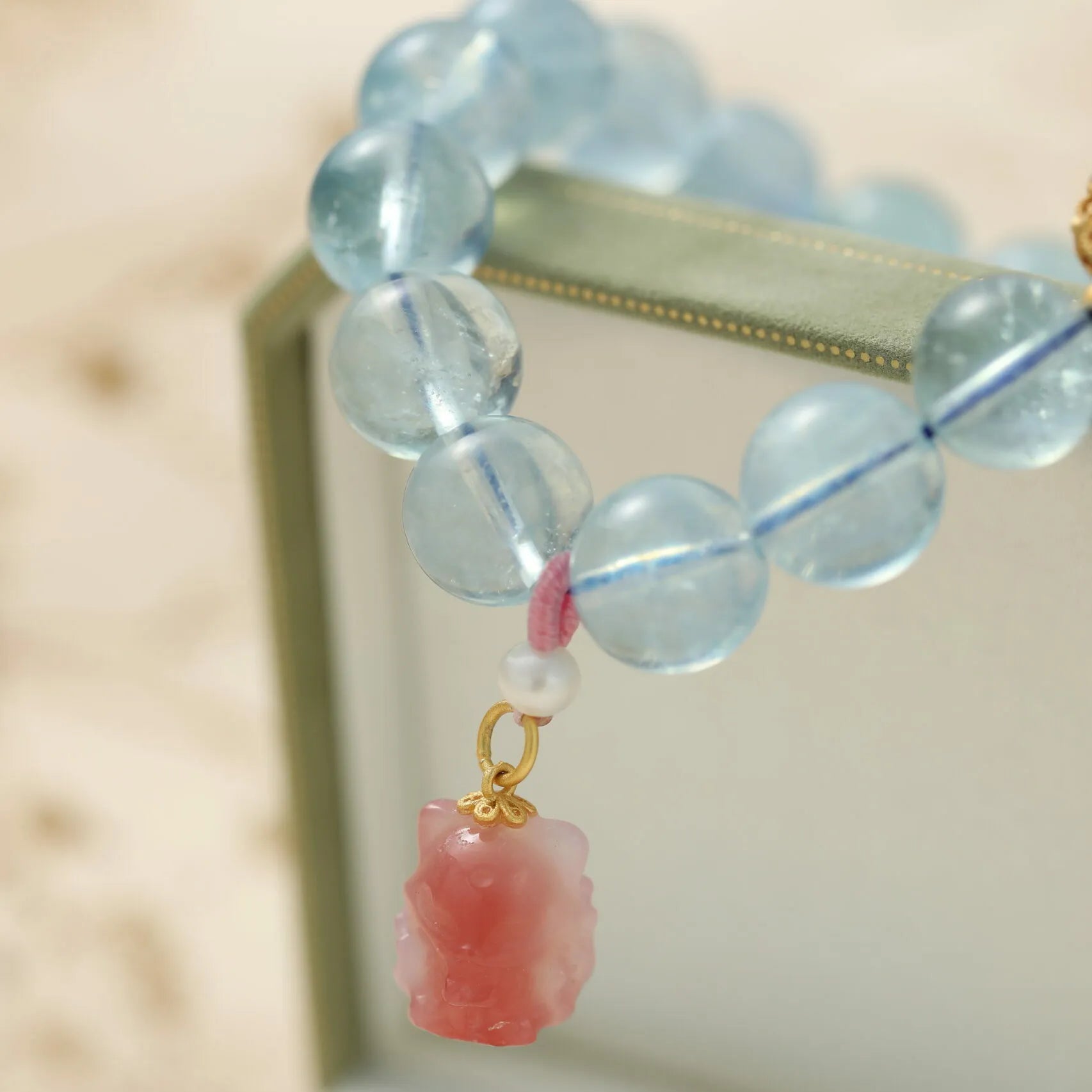 Aquamarine Bracelet "Charming Fox" Gold-Plated Silver