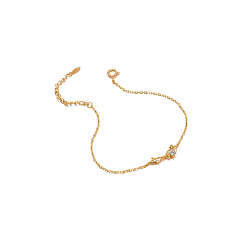 Bracelet Aigue Marine "Rêve Opalin" Argent Doré Or