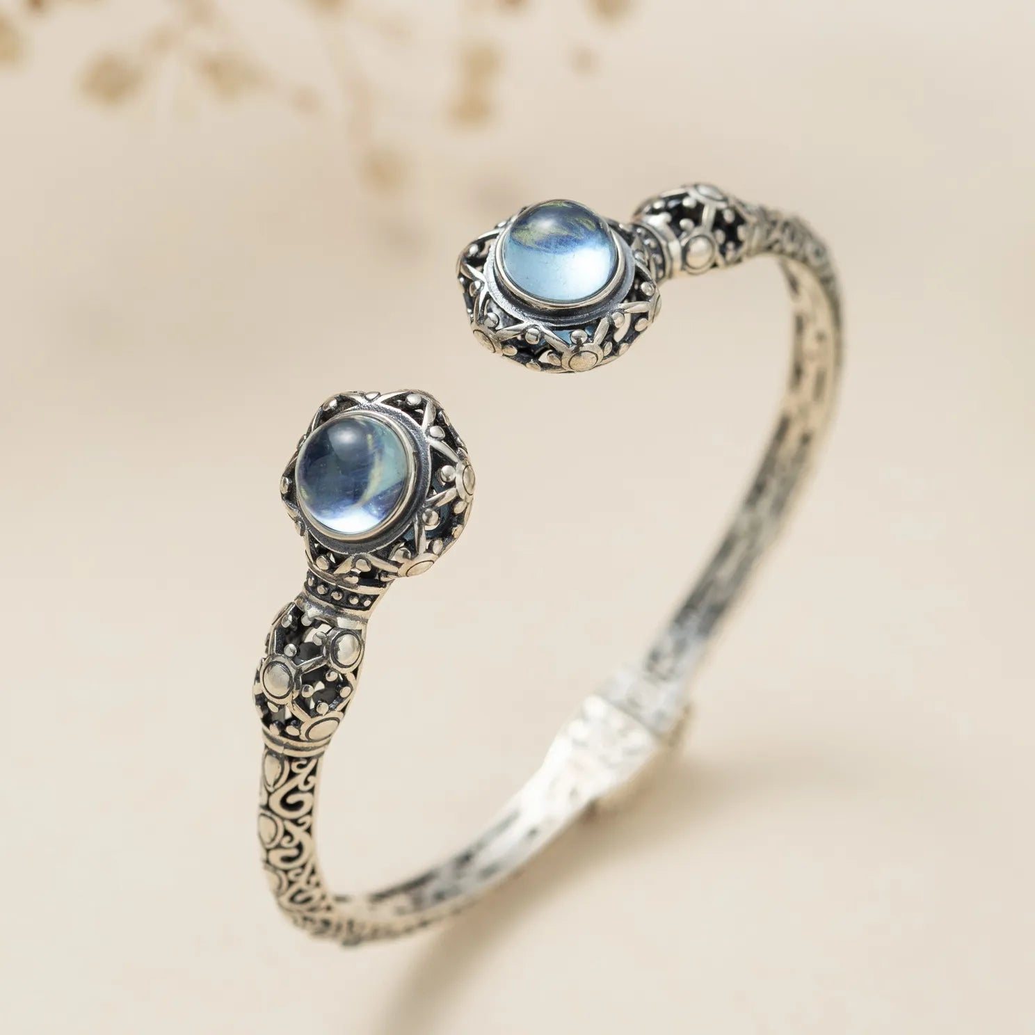 Bracelet Aigue Marine "Sérénité Maritime" Argent