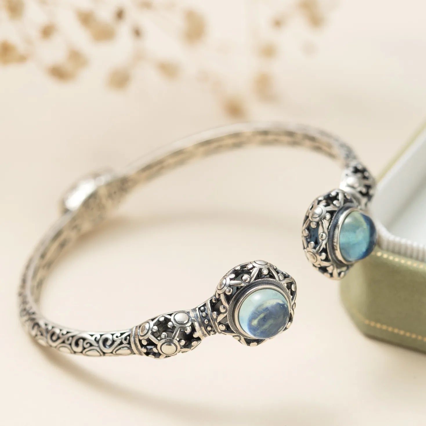 Aqua Marine Bracelet "Maritime Serenity" Silver