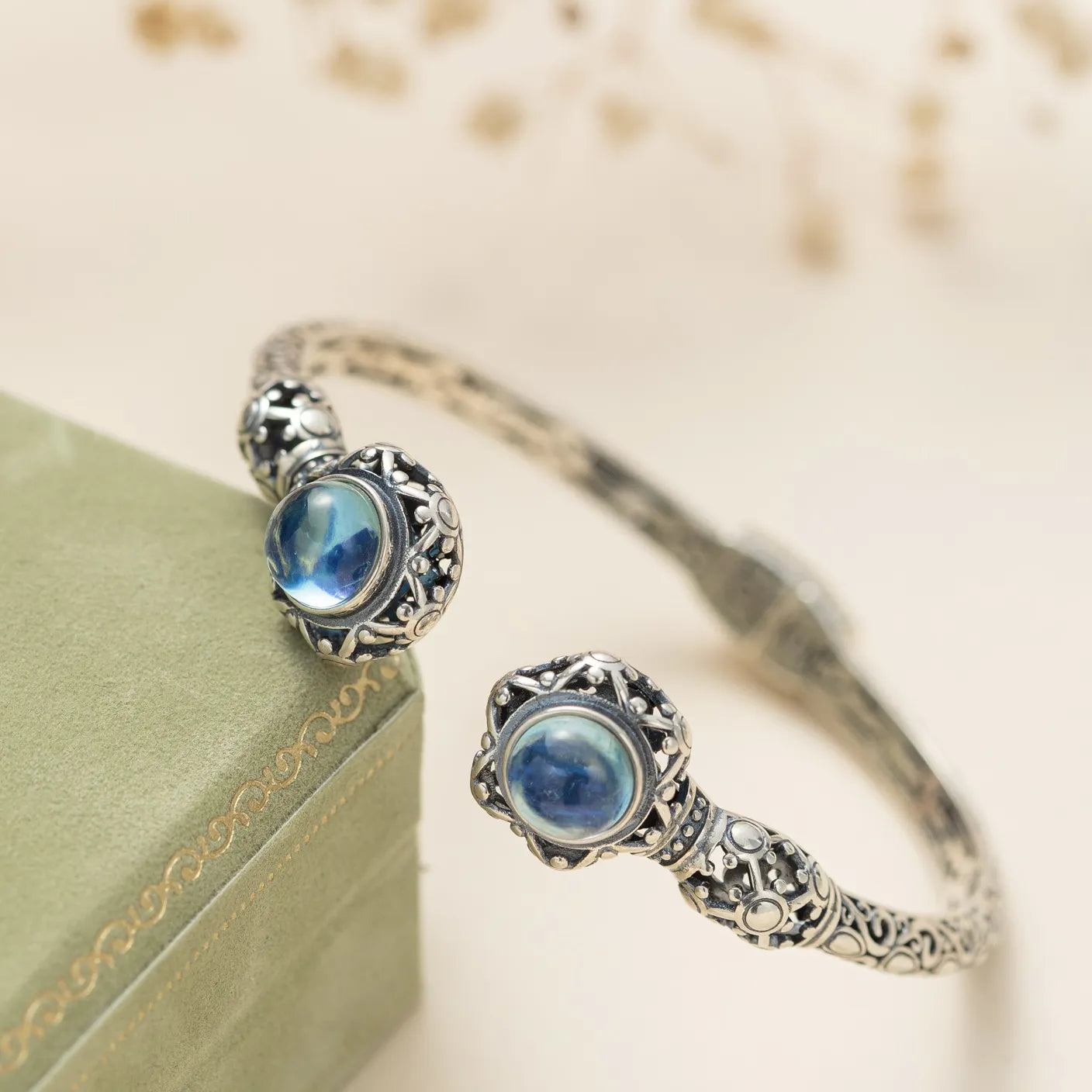 Bracelet Aigue Marine "Sérénité Maritime" Argent