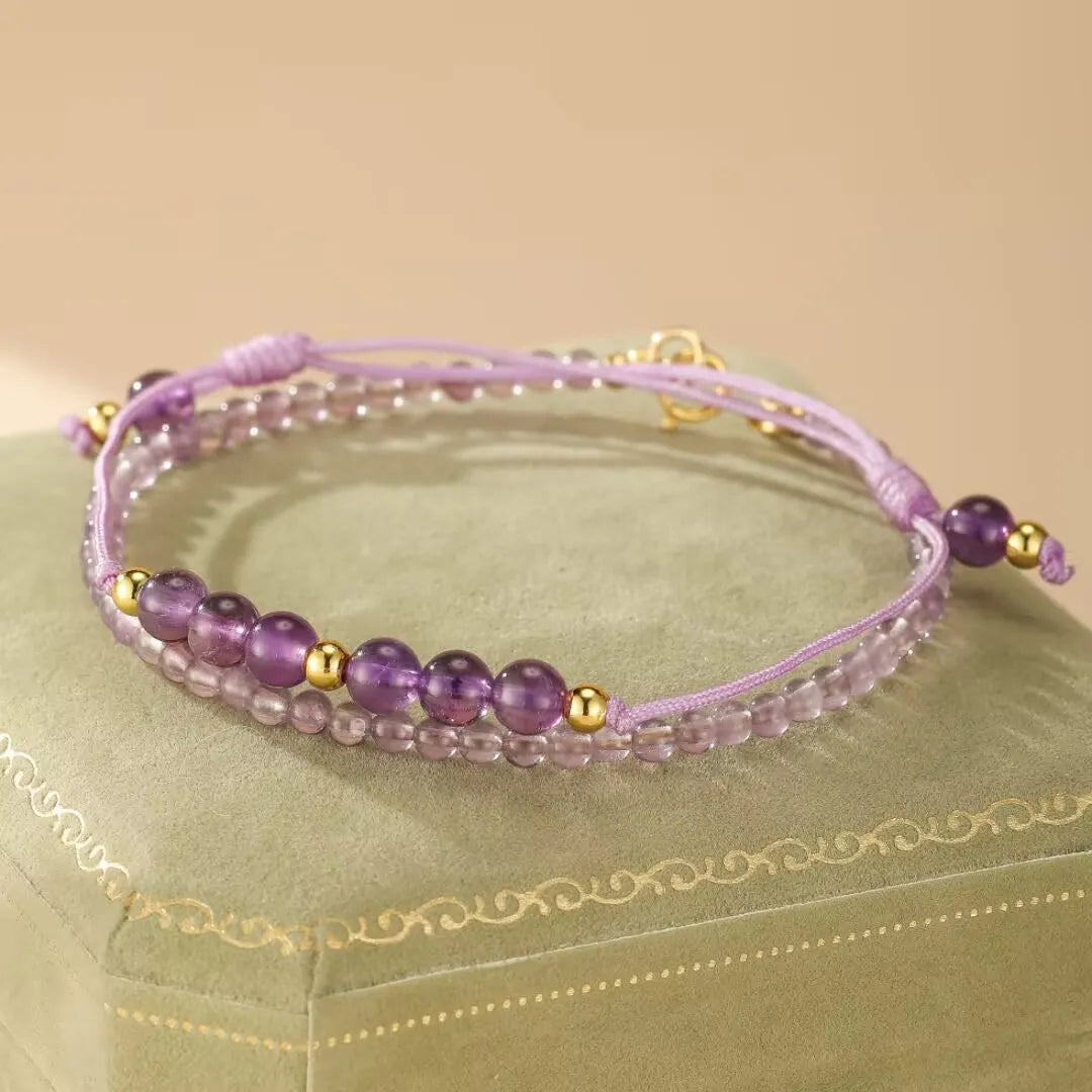 Amethyst Bracelet "Mystery Harmony" Gold-Plated Silver 14K
