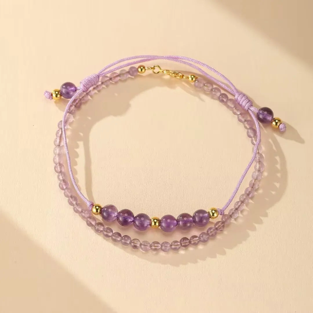 Amethyst Bracelet "Mystery Harmony" Gold-Plated Silver 14K