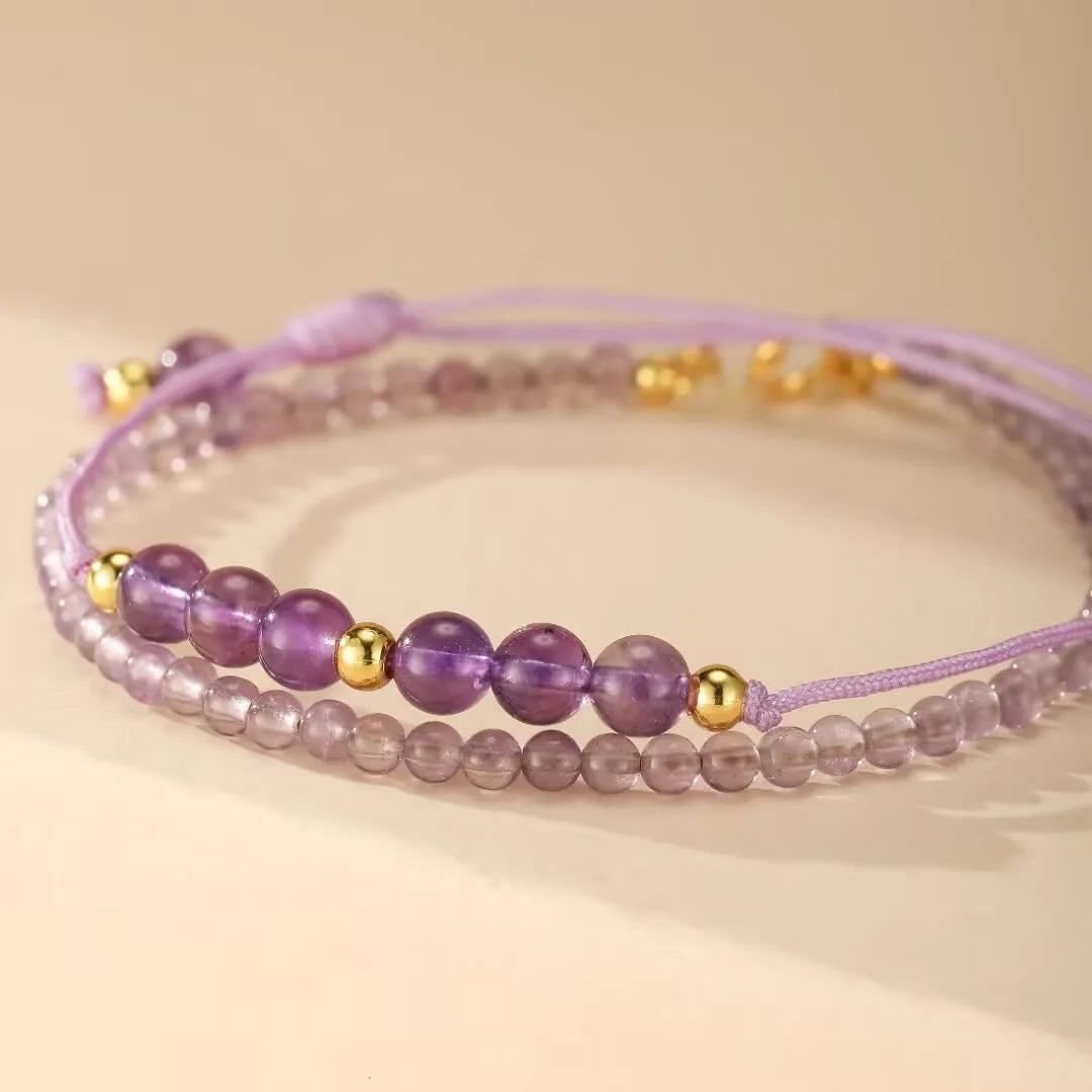 Amethyst Bracelet "Mystery Harmony" Gold-Plated Silver 14K