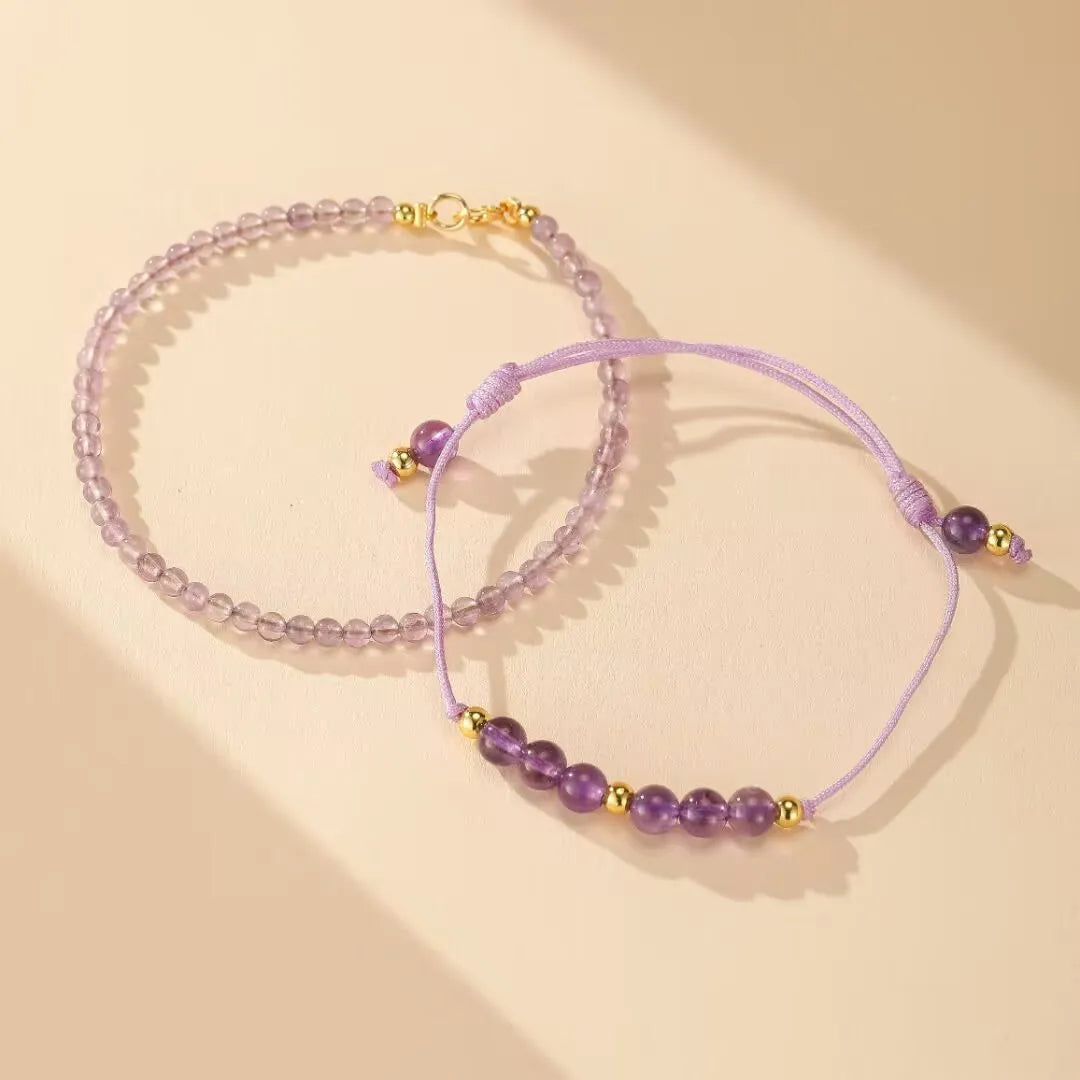Amethyst Bracelet "Mystery Harmony" Gold-Plated Silver 14K