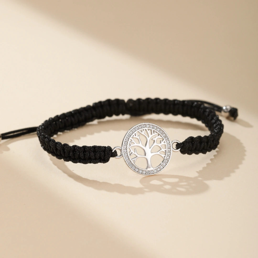 Bracelet Arbre de Vie "Charme de Minuit" Argent