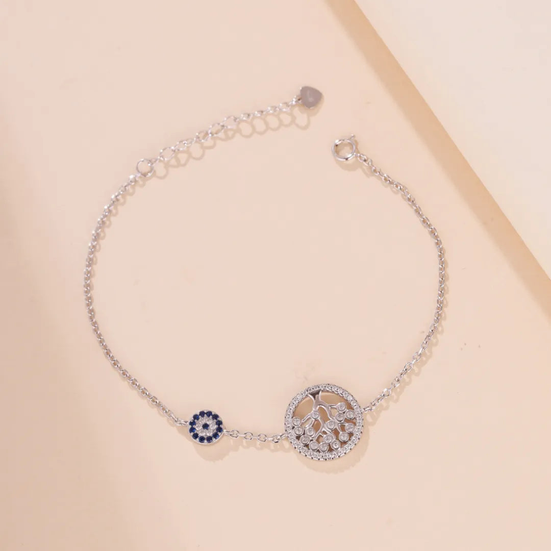 Tree of Life and Evil Eye "Protective Tree" Silver