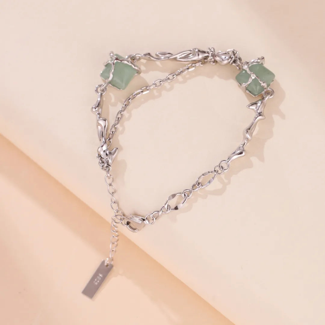 Bracelet Aventurine "Forêt Enlacée" Argent