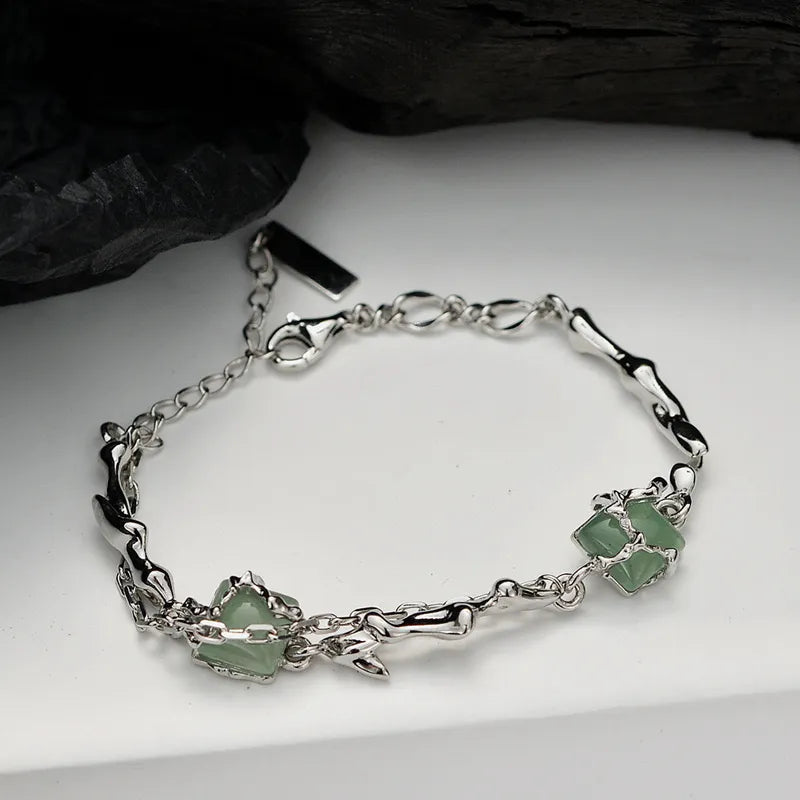 Bracelet Aventurine "Forêt Enlacée" Argent