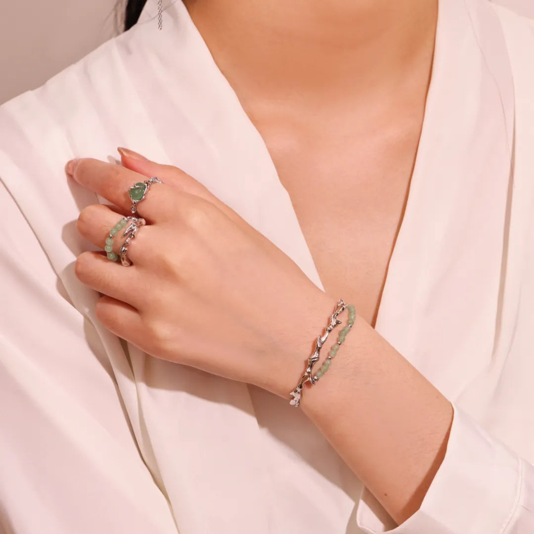 Aventurine Bracelet "Natural Serenity" Silver