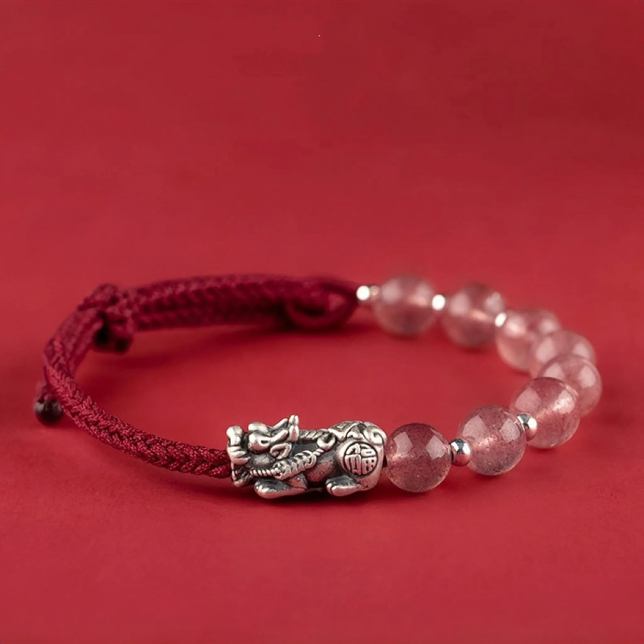 Bracelet Couple Fil Rouge Pi Xiu "Union Éternelle"