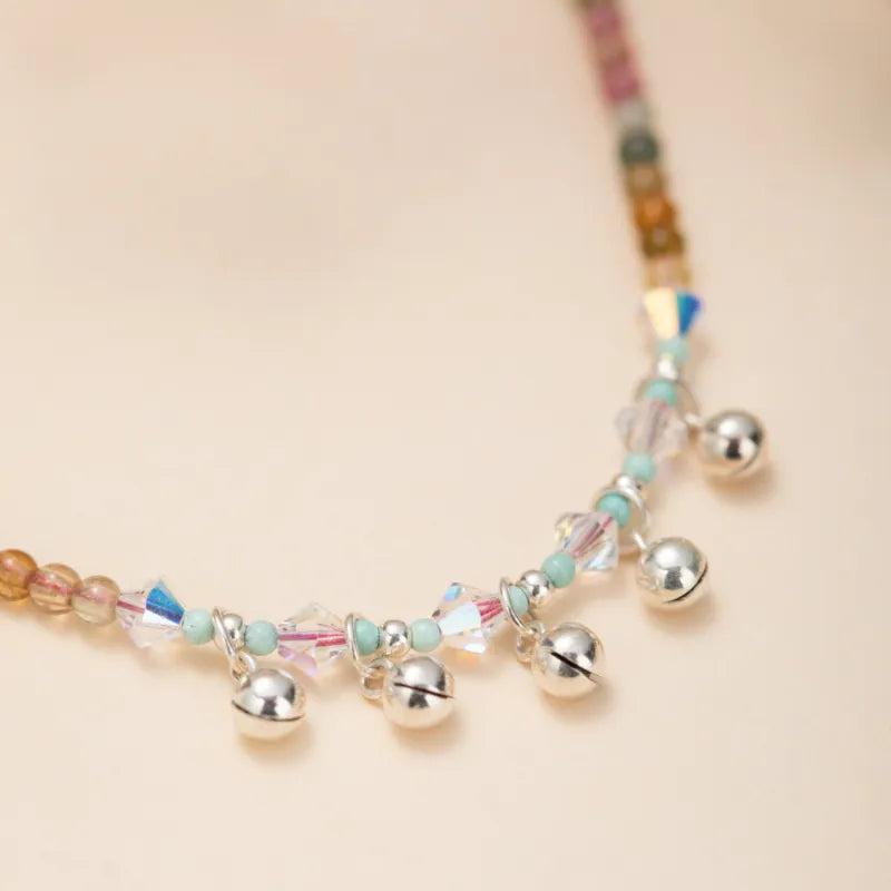 Ankle Bracelet Tourmaline "Harmony Notes" Silver