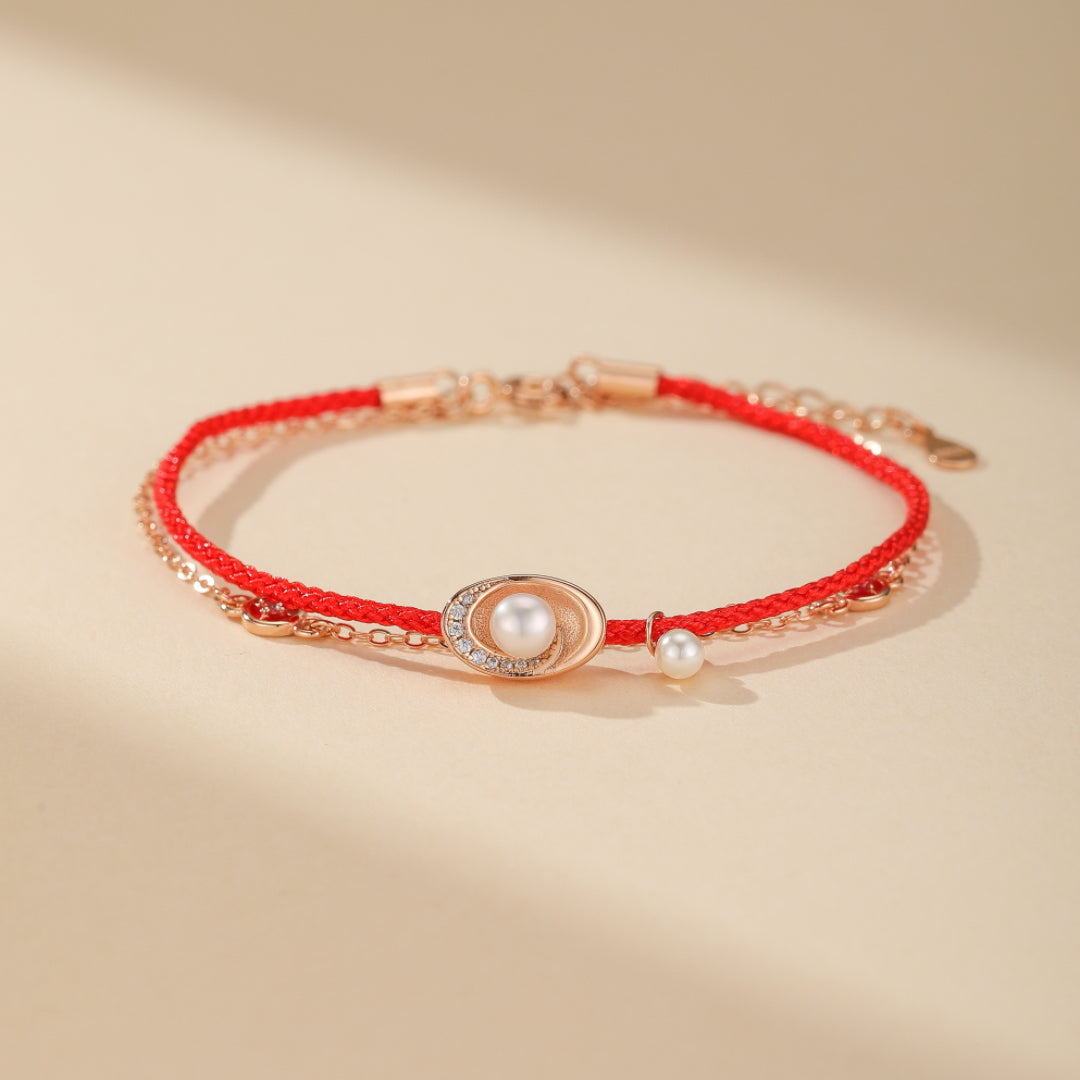 Bracelet Fil Rouge "Éclat Carmine" Argent