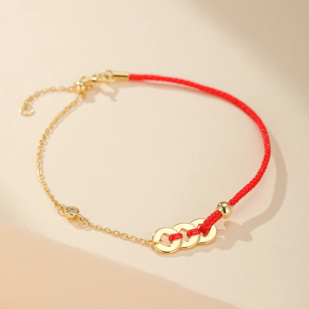 Red Thread Bracelet "Scarlet Sigh" Silver