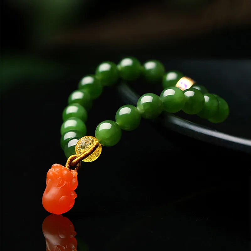 Bracelet Jade Pi Xiu "Énergie Sacrée" Argent
