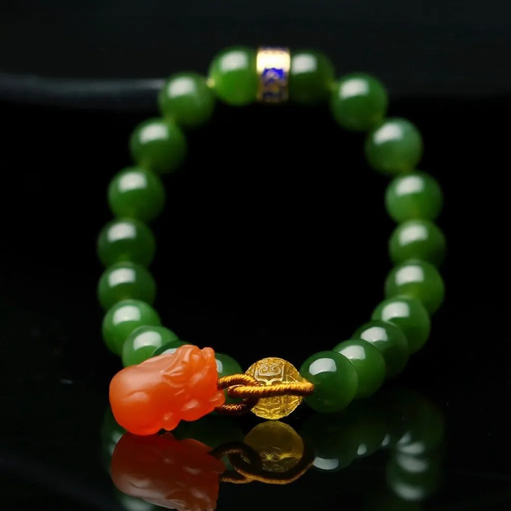 Bracelet Jade Pi Xiu "Énergie Sacrée" Argent