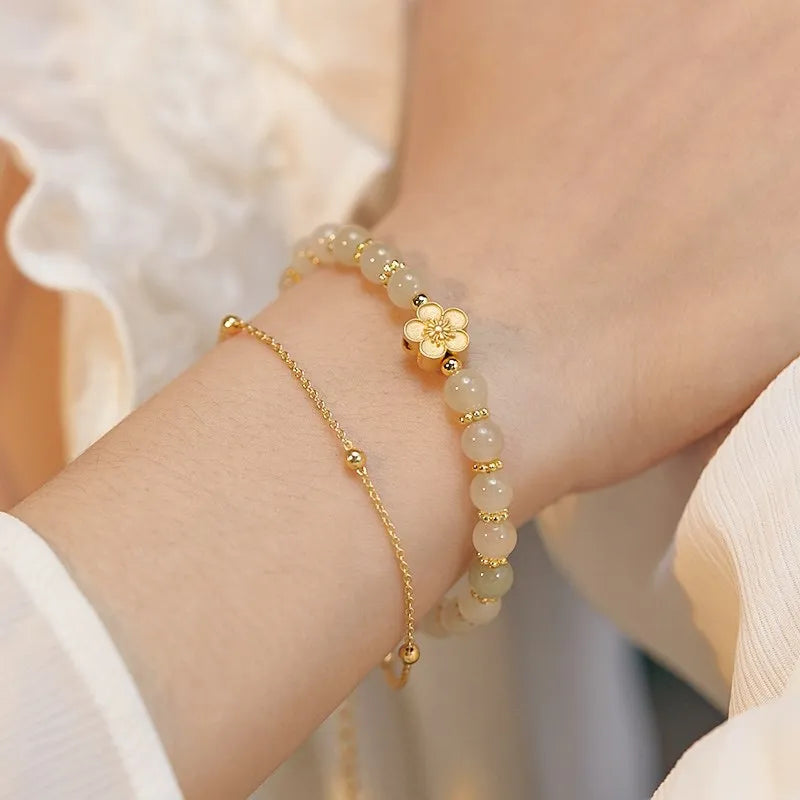 Bracelet Jade "Fleur Pure"