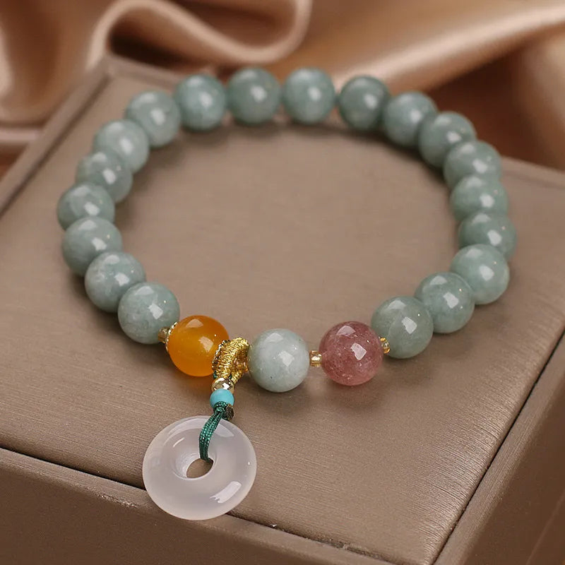 Bracelet Jade "Harmonie Pure" Argent Doré Or