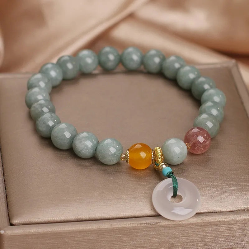 Bracelet Jade "Harmonie Pure" Argent Doré Or