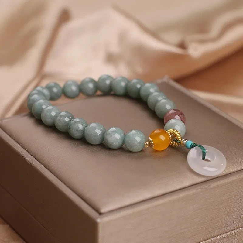 Bracelet Jade "Harmonie Pure" Argent Doré Or
