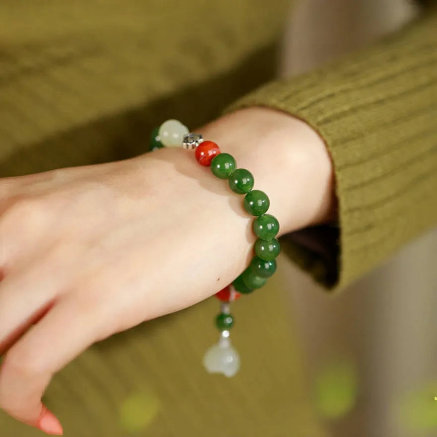 Jade Lotus Bracelet "Chance Lotus" Silver