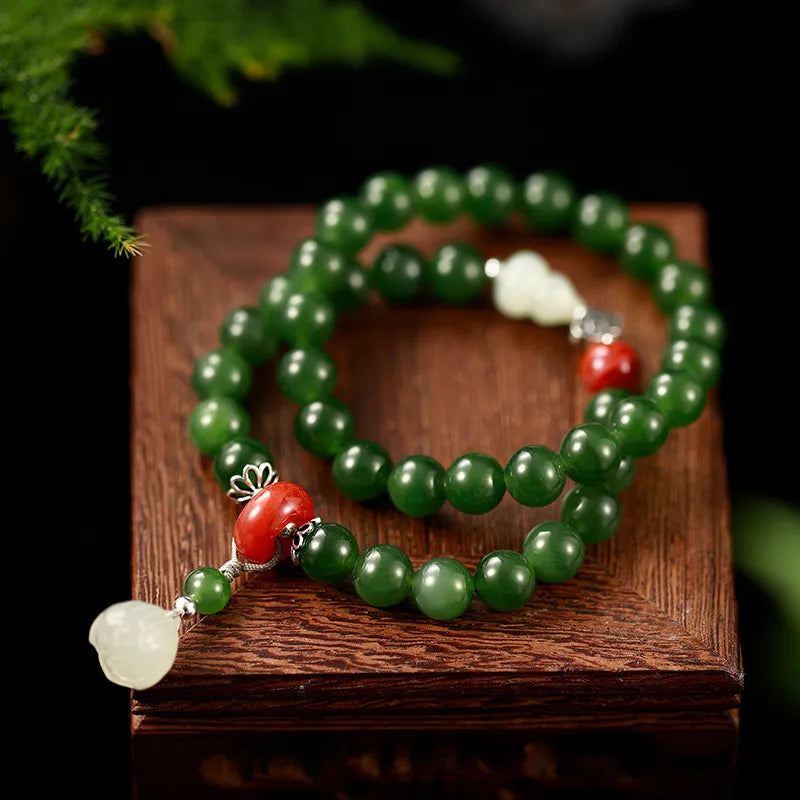Bracelet Jade Lotus "Chance Lotus" Argent