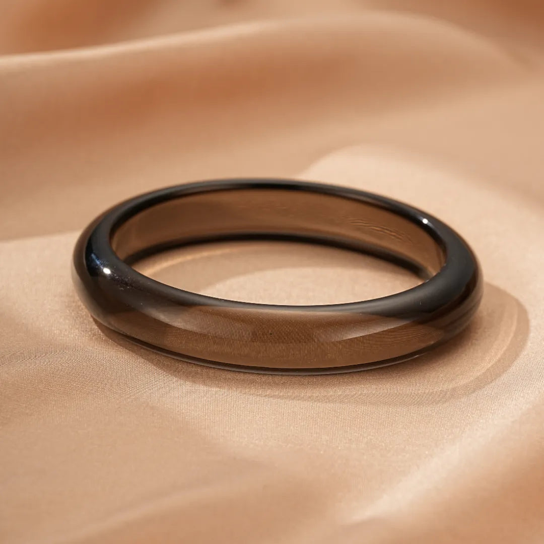 Bracelet Jonc Obsidienne "Mystère Profond"