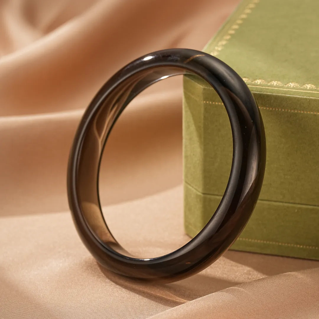 Bracelet Jonc Obsidienne "Mystère Profond"