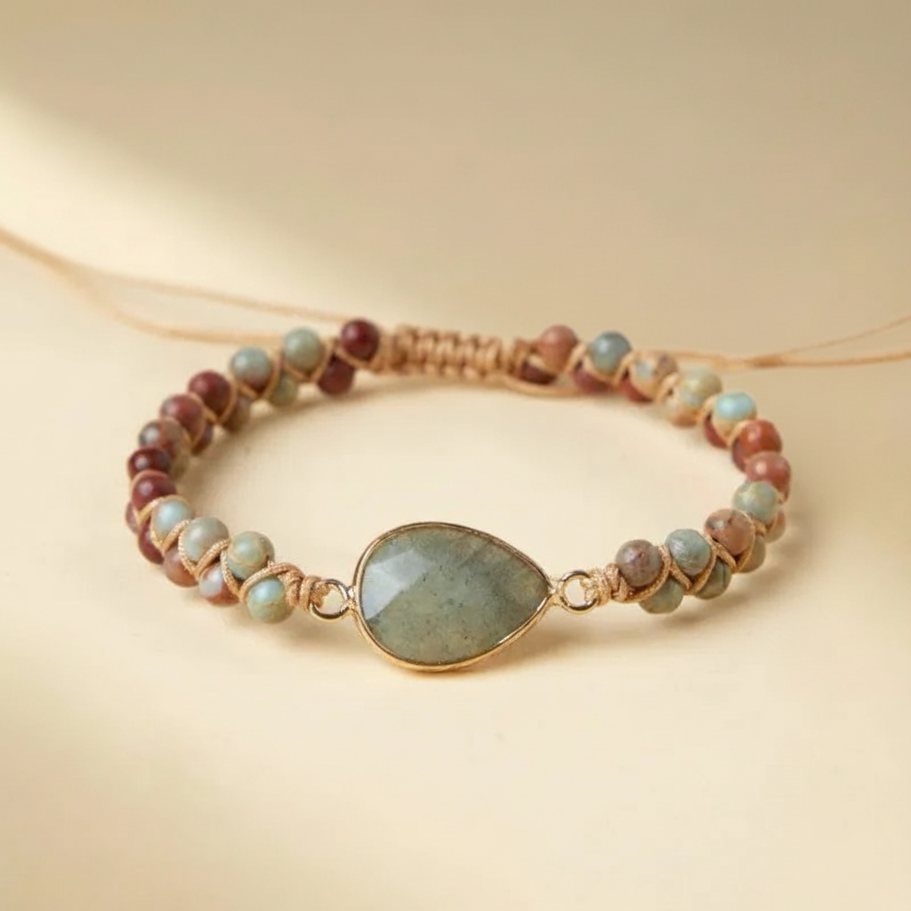 Bracelet Labradorite et Jaspe "Clarté Douce"
