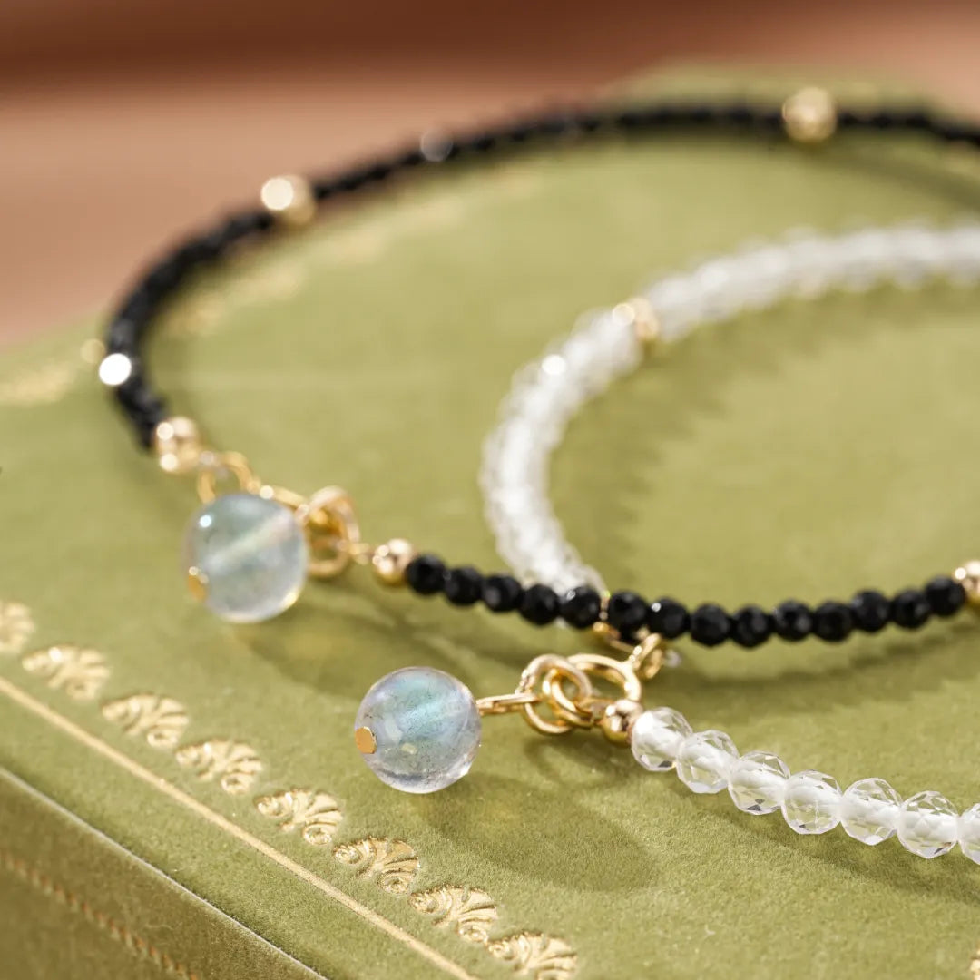 Bracelet Labradorite et Cristal de Roche "Charme Intense"