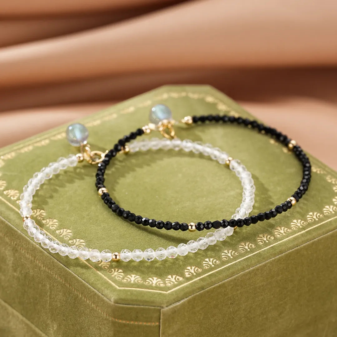 Bracelet Labradorite et Cristal de Roche "Charme Intense"