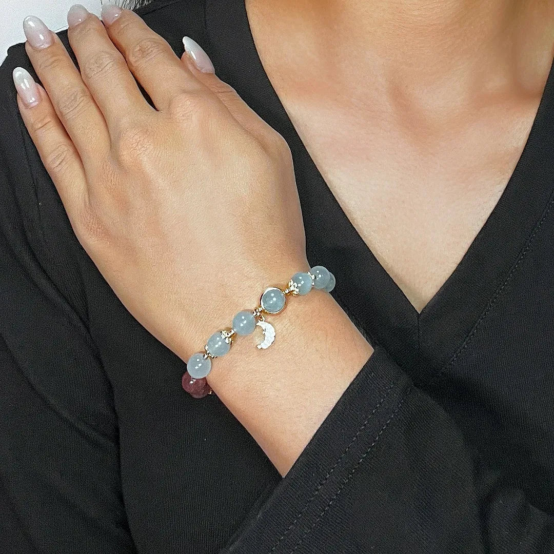 Bracelet Labradorite et Aigue Marine "Douceur Poétique"