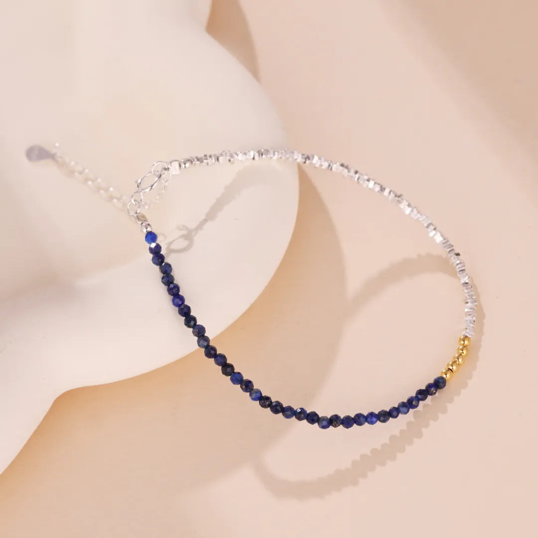 Bracelet Lapis Lazuli "Nuit Boréale" Argent