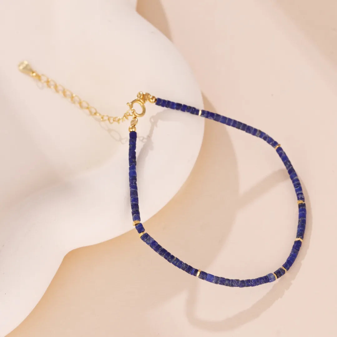 Bracelet Lapis Lazuli "Nuit Boréale" Argent
