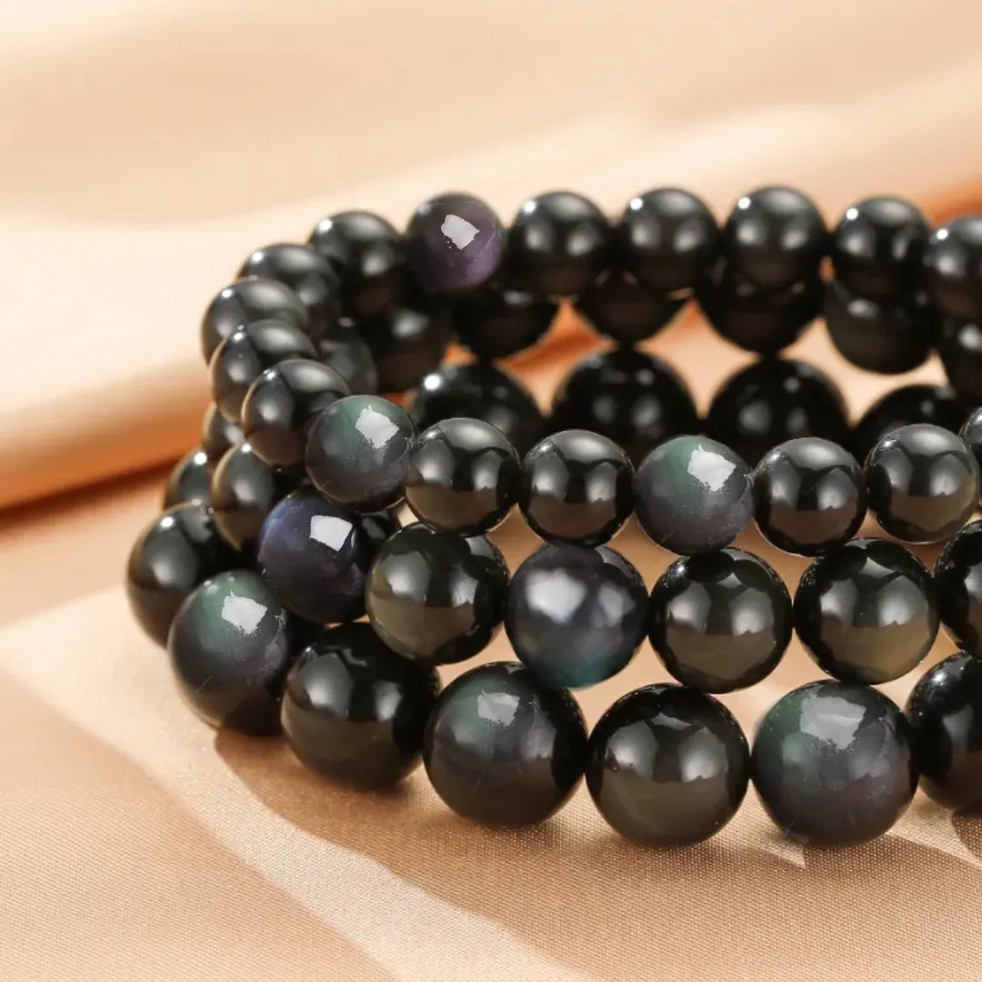 Obsidian-Regenbogen-Armband "Mysteriöse Tiefe"