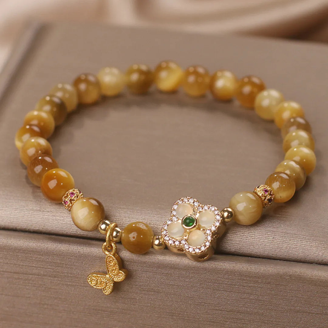 Bracelet Œil de Tigre "Papillon de Chance"