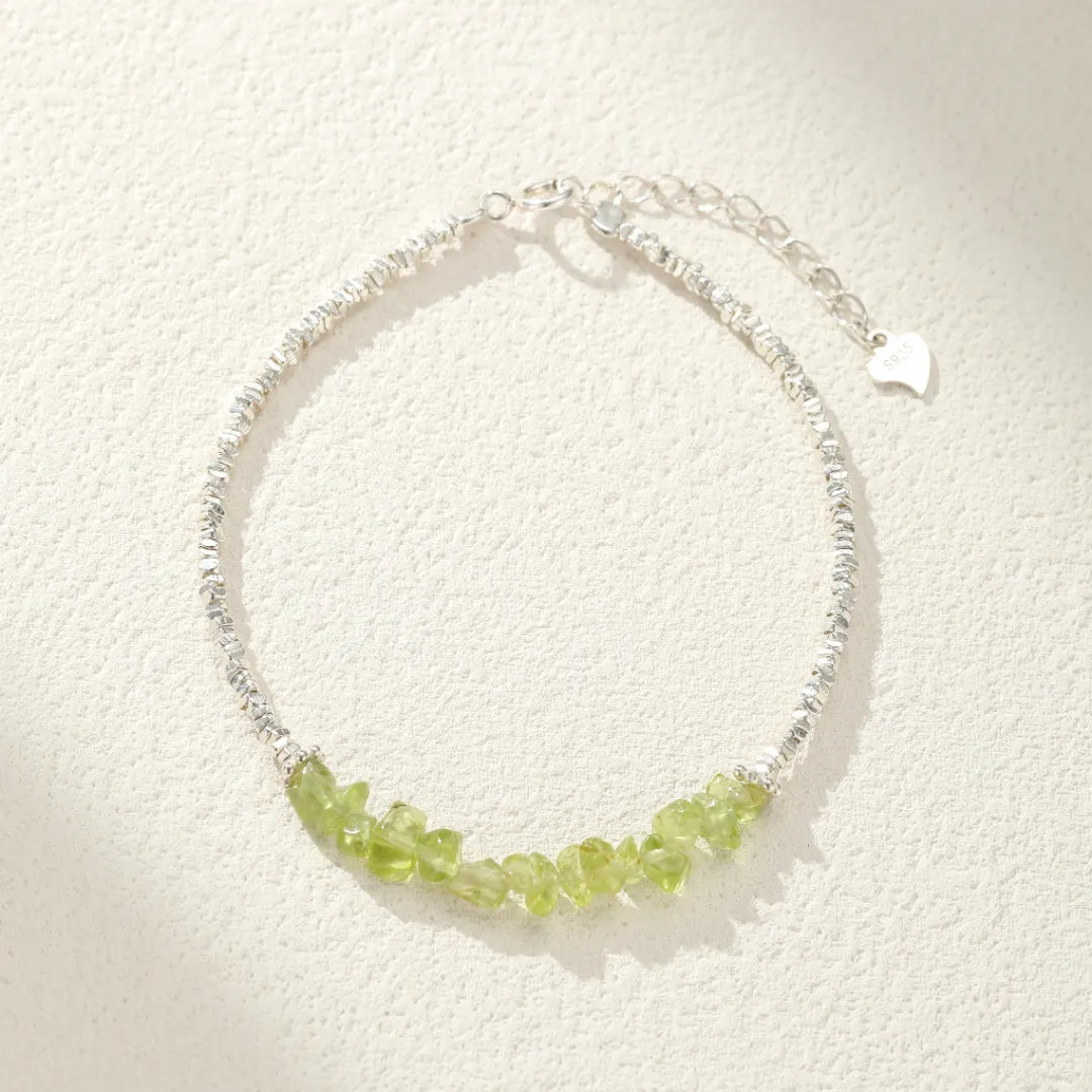 Peridot Bracelet "Natural Green" Silver
