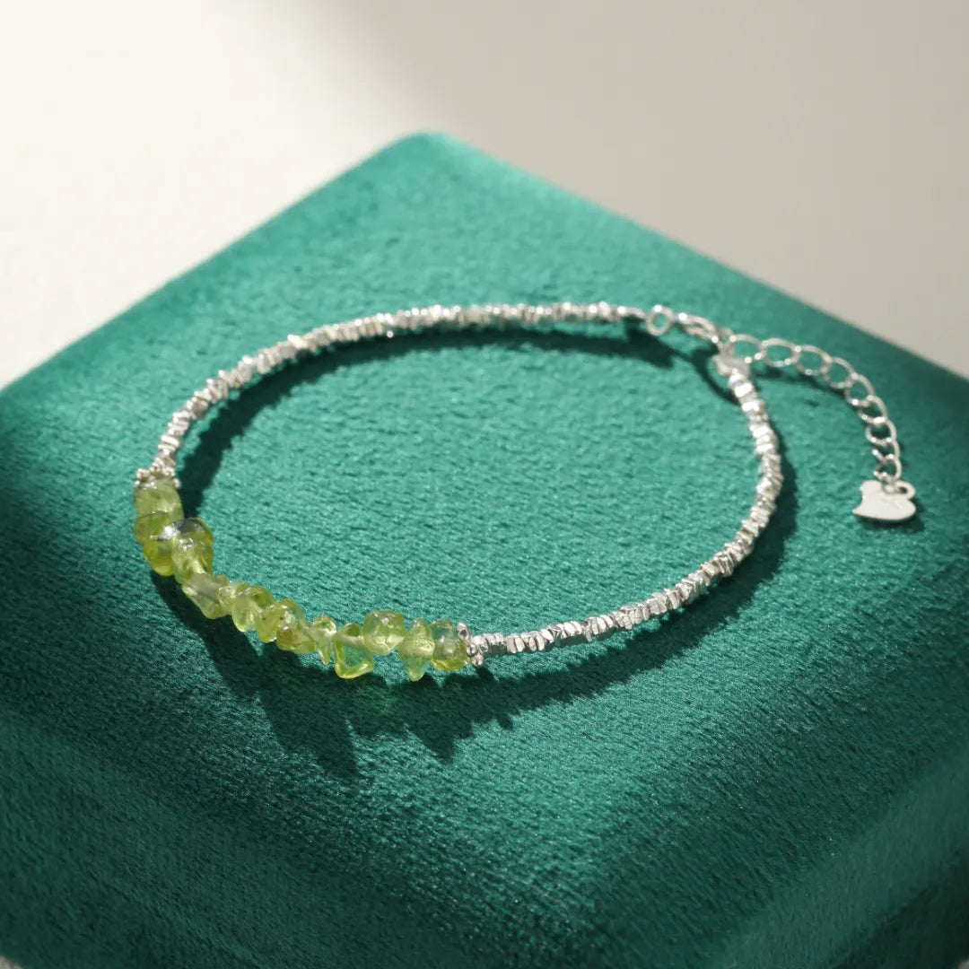 Peridot Bracelet "Natural Green" Silver