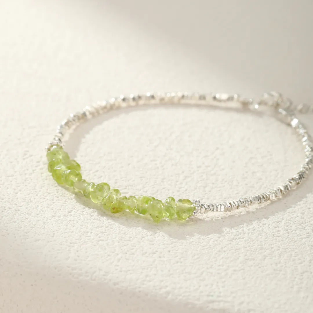 Peridot Bracelet "Natural Green" Silver