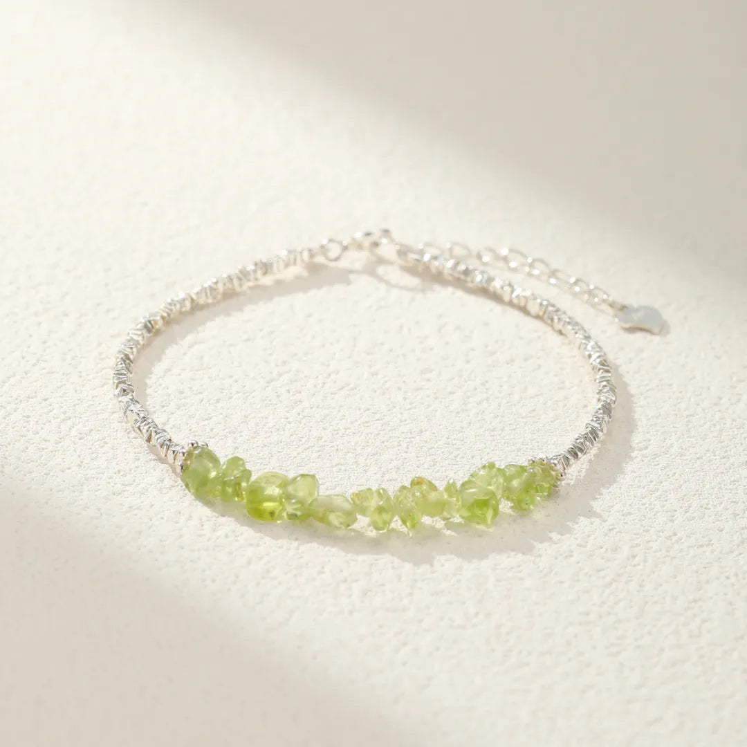Peridot Bracelet "Natural Green" Silver