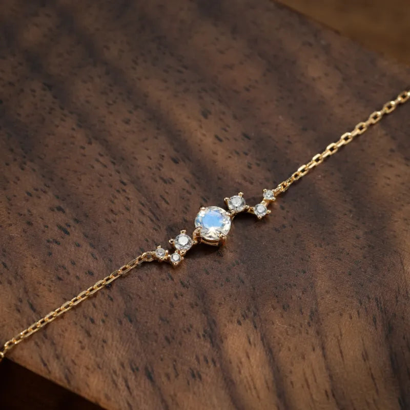 Bracelet Pierre de Lune "Brise Nocturne" Argent Doré Or