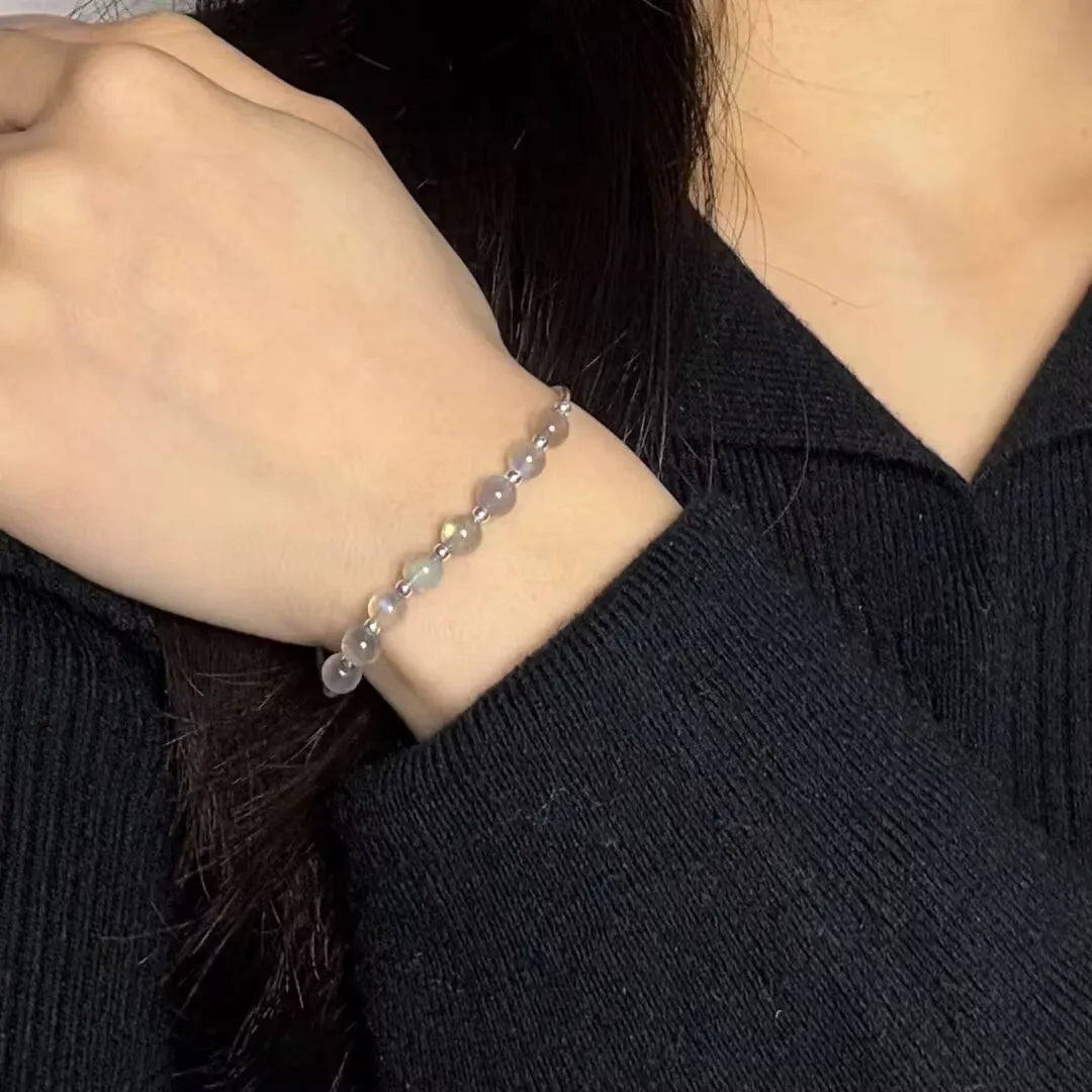 Bracelet Pierre de Lune "Nuits Étoilées" Argent