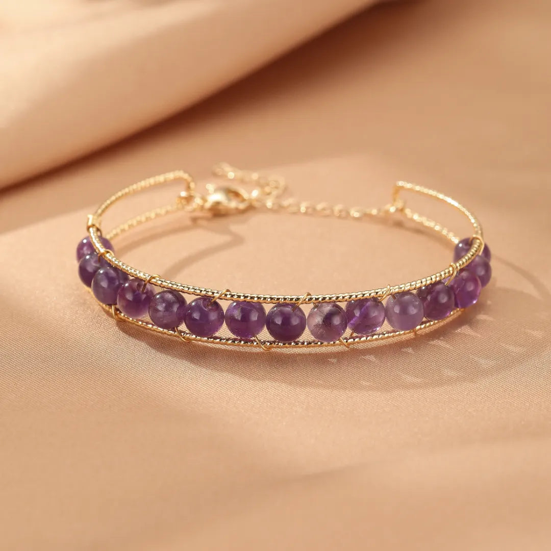 Bracelet Aigue Marine, Quartz rose ou Améthyste "Énergie Douce"