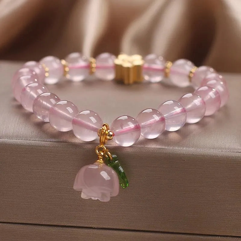 Bracelet Quartz Rose "Cerise d'Amour"