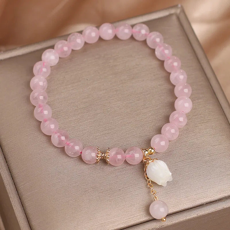 Bracelet Quartz Rose "Tulipe"