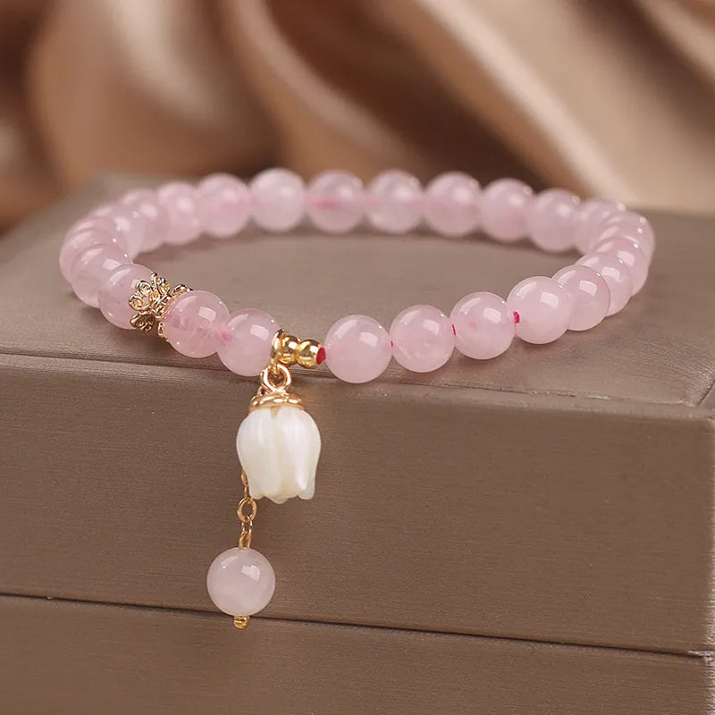 Bracelet Quartz Rose "Tulipe"