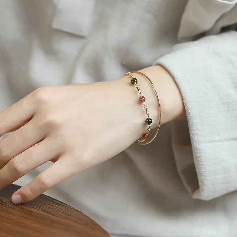 Bracelet Tourmaline "Beauté Cosmique" Doré Or